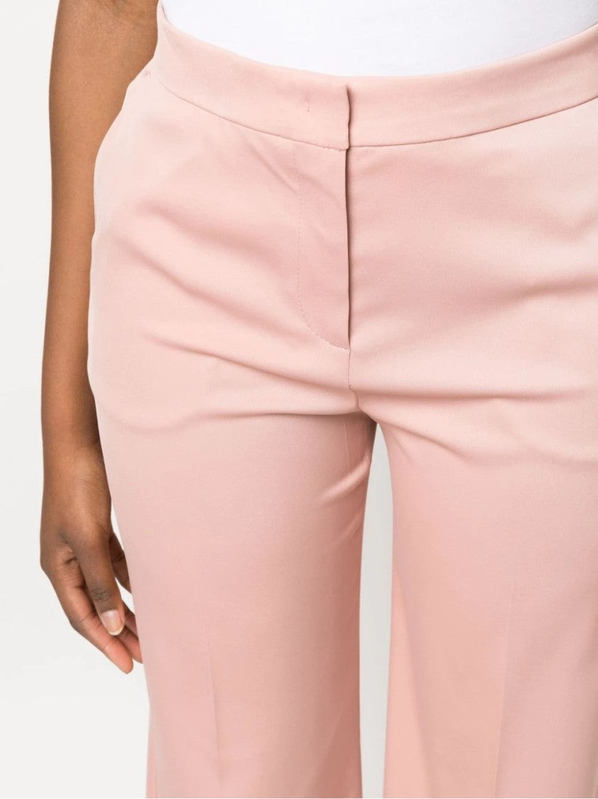 Pinko Slim-Fit Pink Trousers With Flared Hem