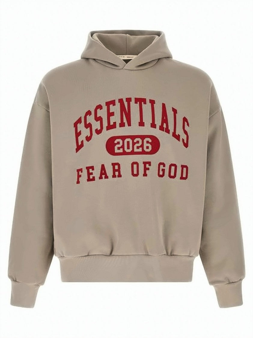 Fear Of God Cropped Relaxed-Fit Hoodie With Bold Front Print