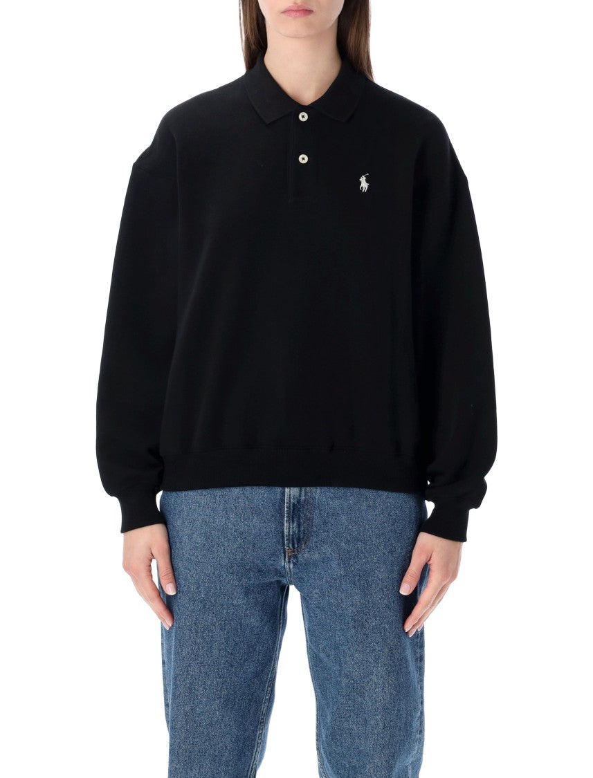 Polo Ralph Lauren Polo Brown Cotton Polo-Collar Sweatshirt