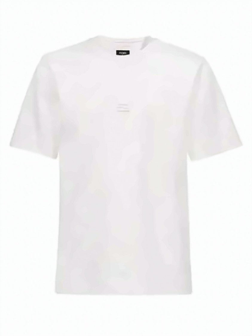 Fendi Minimalist White Crew Neck T-Shirt