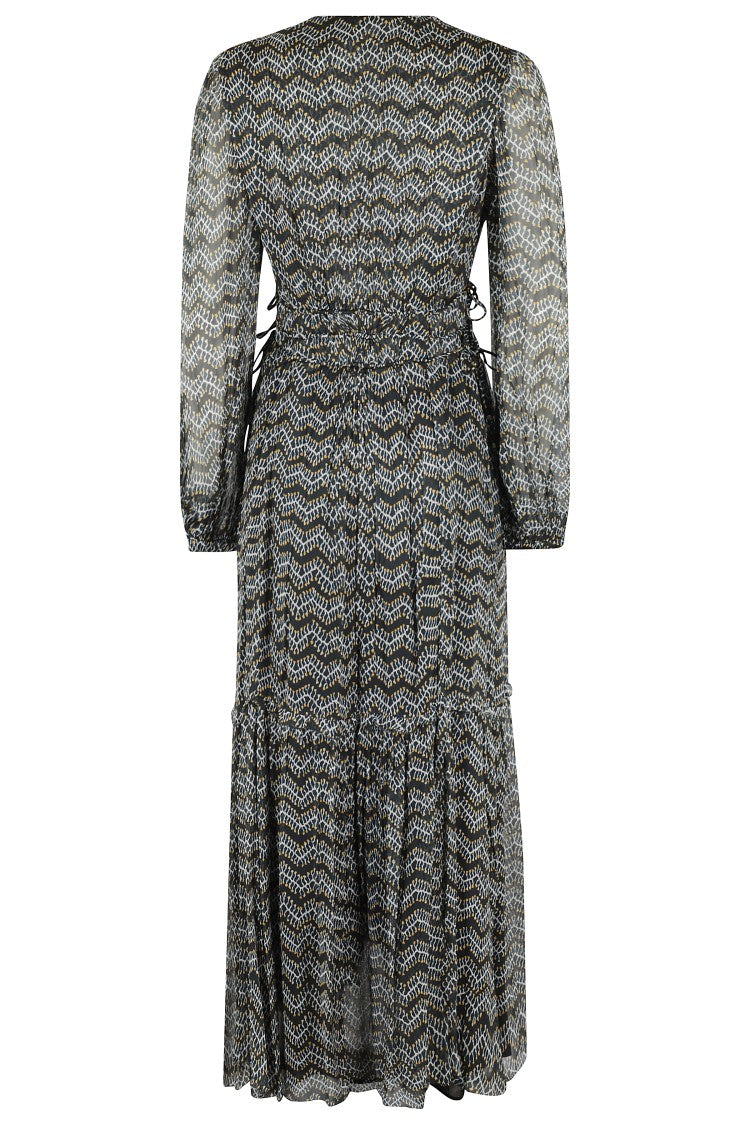 Isabel Marant Étoile Draped Black Maxi Dress With V-Neckline