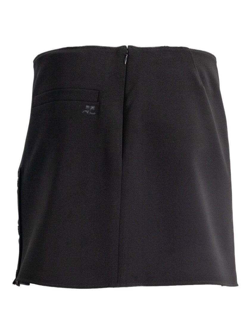 Courrèges Black Skirt With Subtle Pocket Details