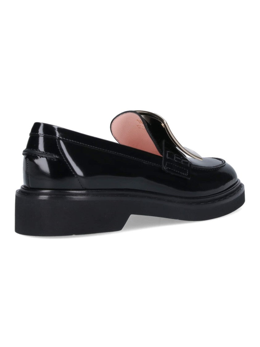 Roger Vivier Black Patent Leather Slip-On Moccasins