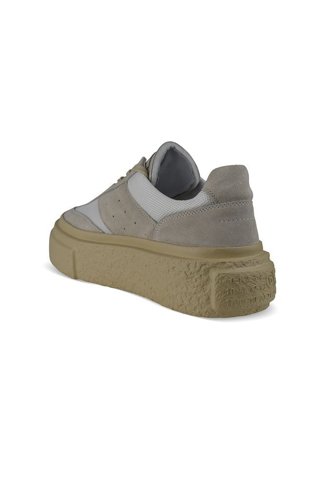 Maison Margiela Beige Suede And Mesh Low-Top Sneakers