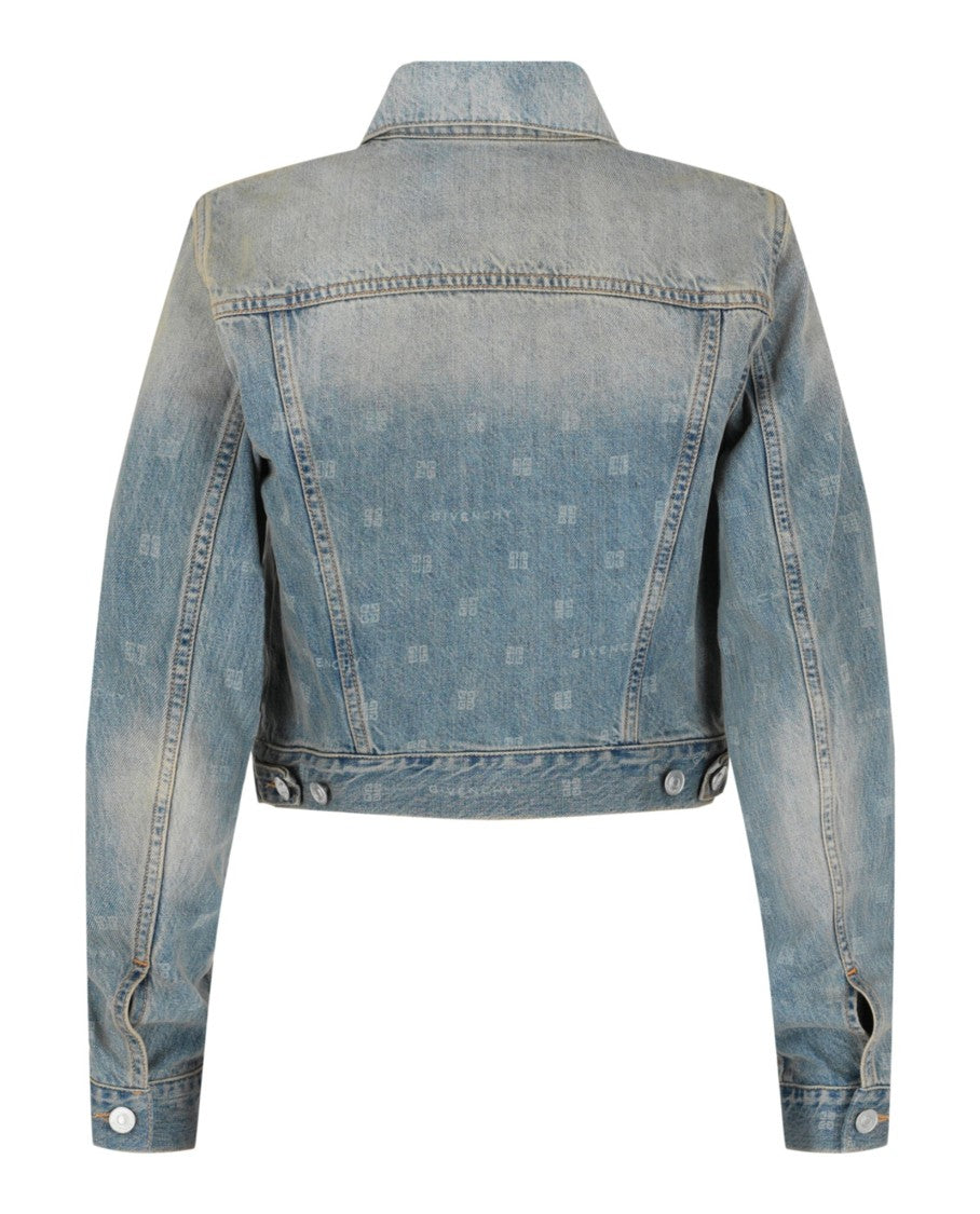 Givenchy 4G And Logo Cropped Denim Jacket