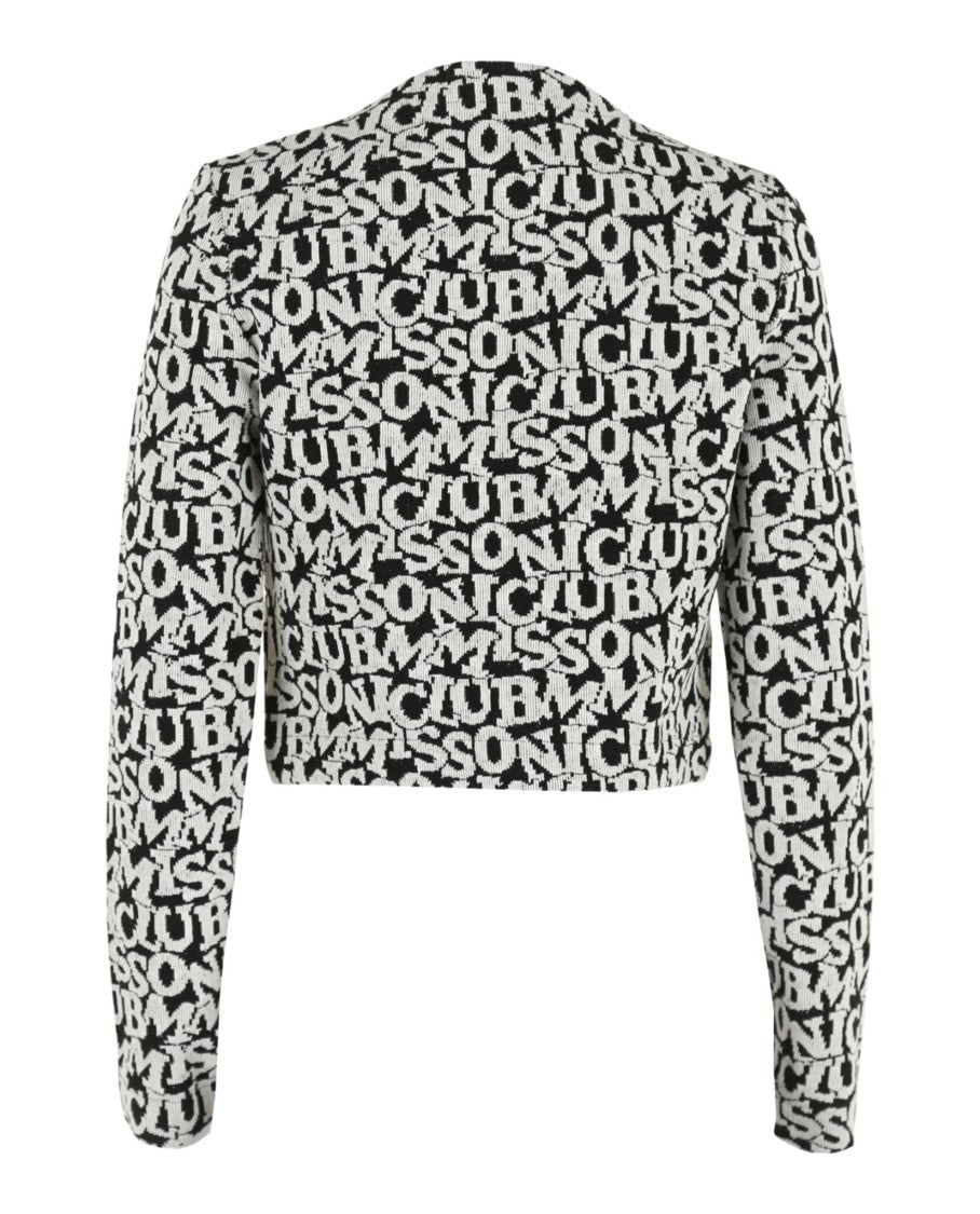 M Missoni Allover Logo Pattern Black Jacket
