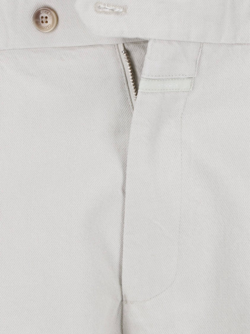 Closed Blue Wide-Leg Cropped Cotton Trousers