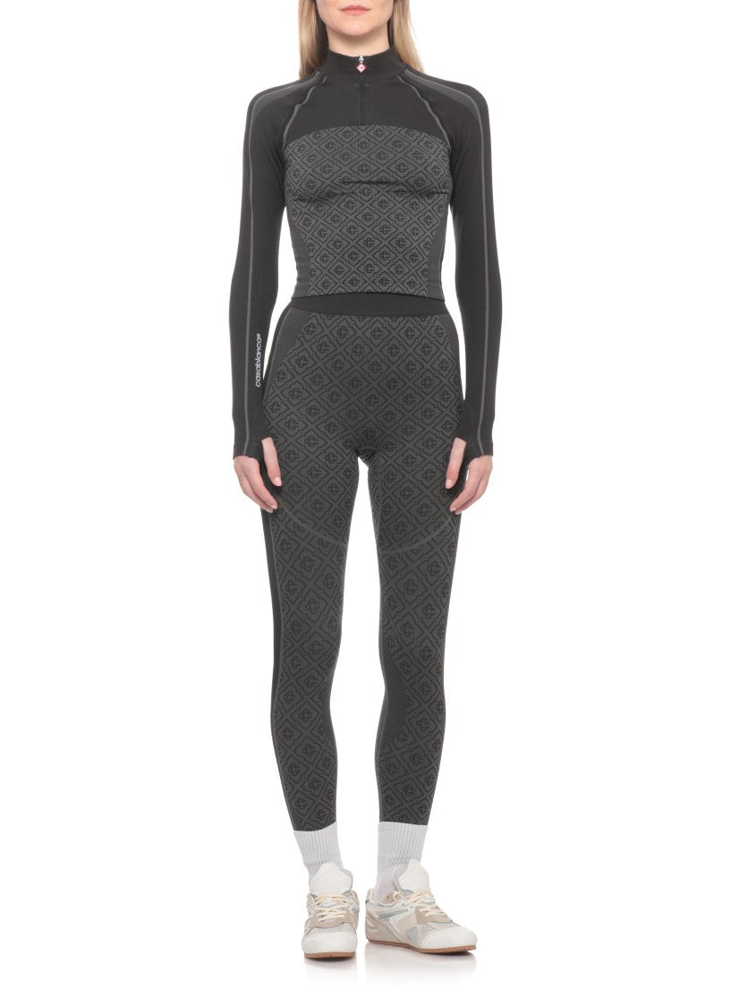 Casablanca Black Seamless Monogram Sweater