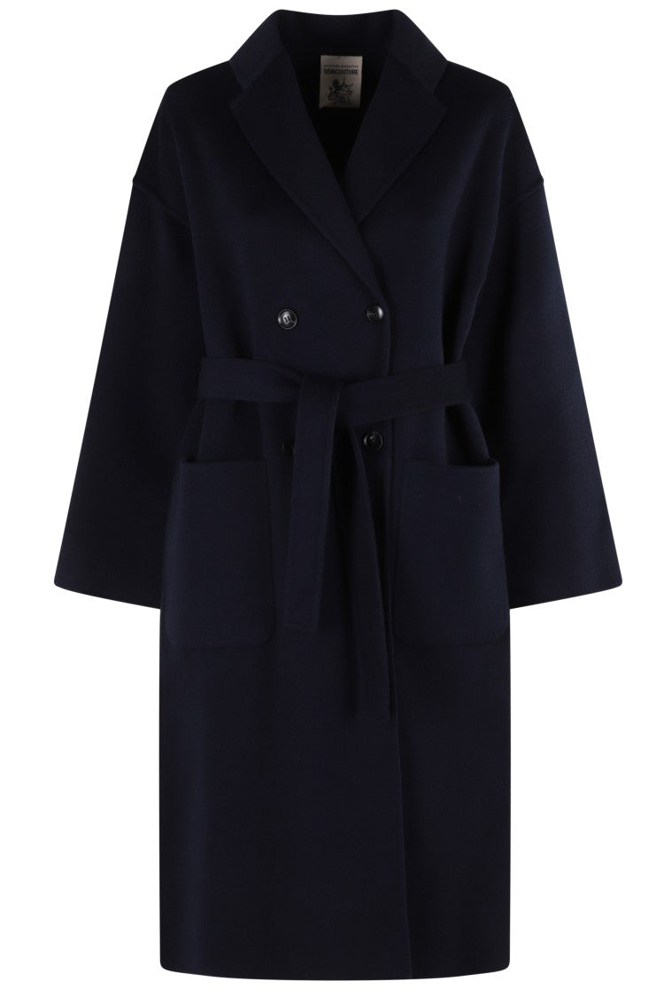 Semi Couture Double-Breasted Alice Coat With Notched Collar