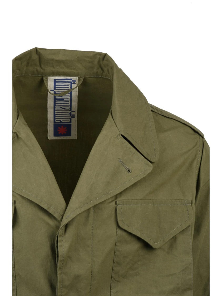 L Impermeabile Military-Inspired Cotton Smith Coat With Button Closure