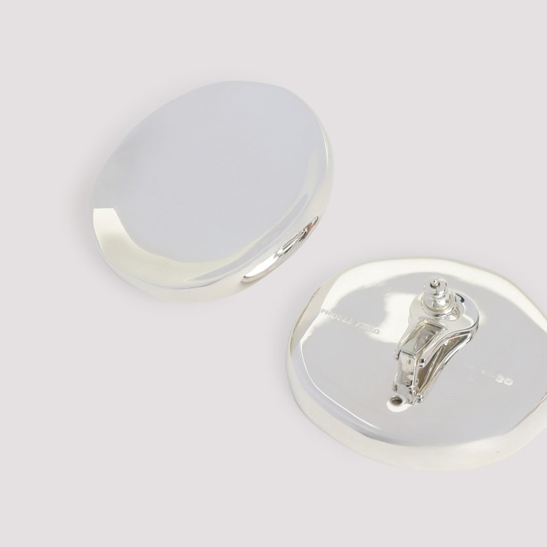 Phoebe Philo Circular Sterling Silver Earrings With Polished Finish