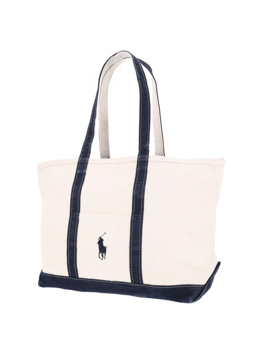 Polo Ralph Lauren Cream Canvas Big Pony Tote Bag