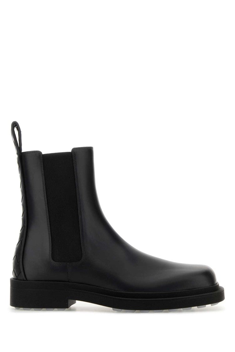 Bottega Veneta Black Leather Chelsea Ben Ankle Boots