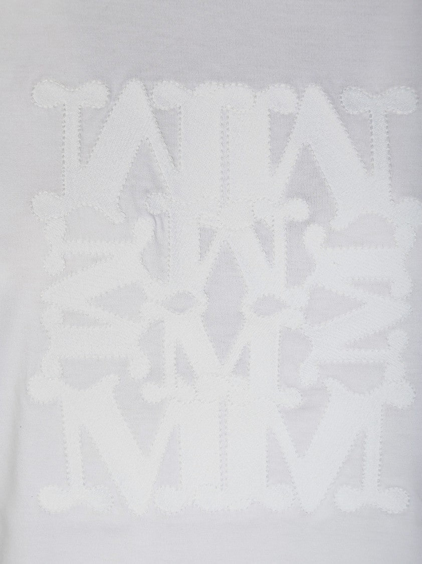 Max Mara Classic Crew-Neck T-Shirt With Textured Logo
