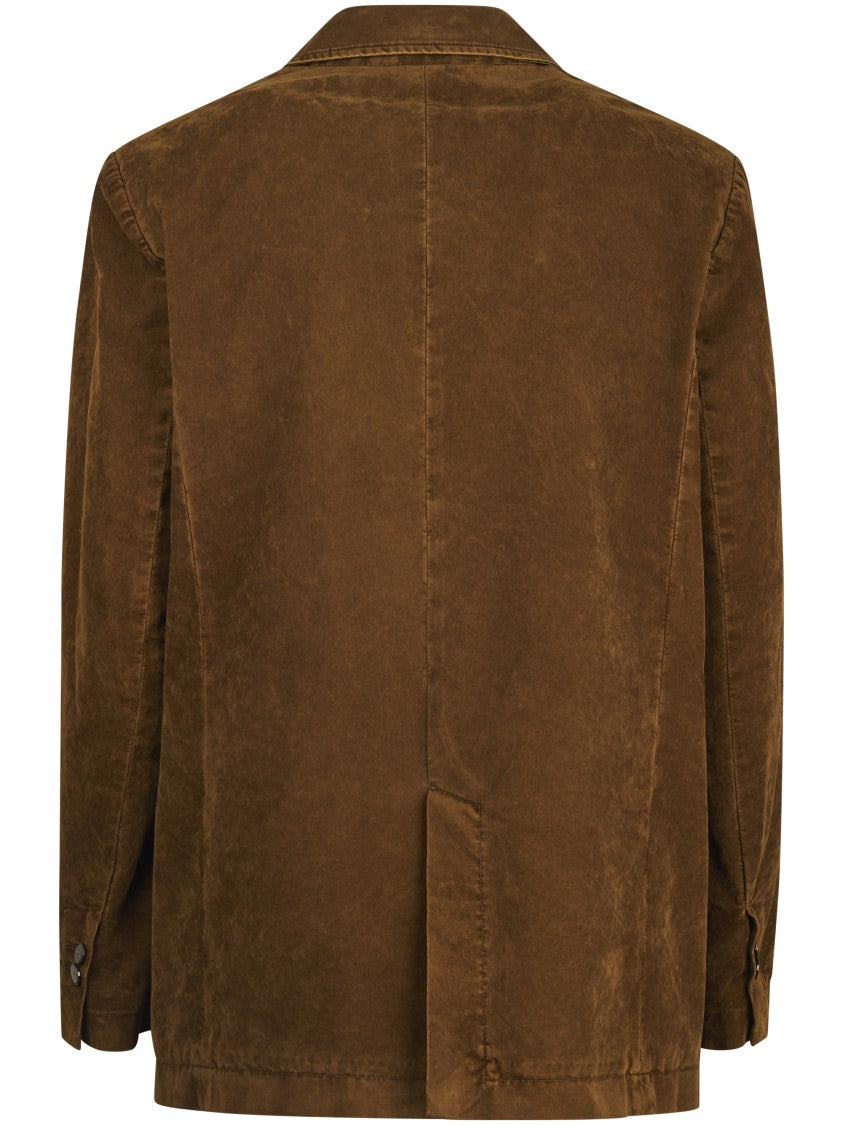 Forte Forte Flocked Cotton Double-Breasted Jacket With Textured Finish