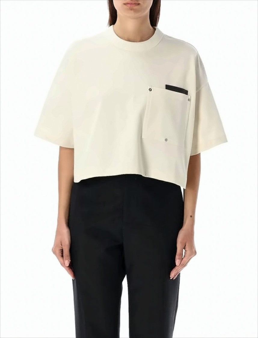 Bottega Veneta Cropped Short-Sleeve Top With Boxy Silhouette And Signature Pocket