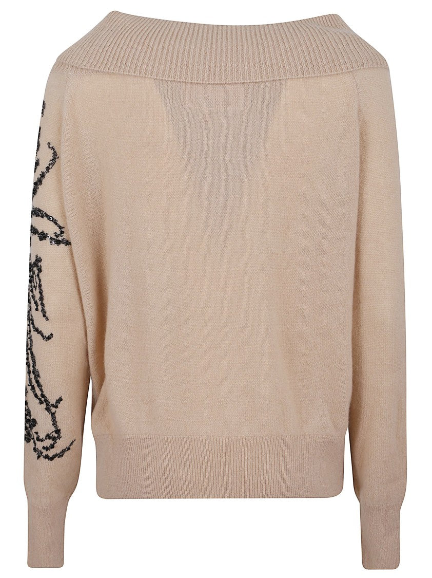 Ermanno Scervino Deep Boat Neck Cashmere Sweater
