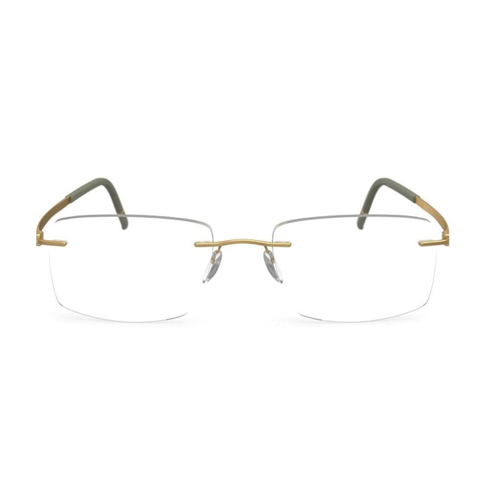 Silhouette 5529/Ey Rimless Rectangular Sunglasses With Gold-Toned Accents