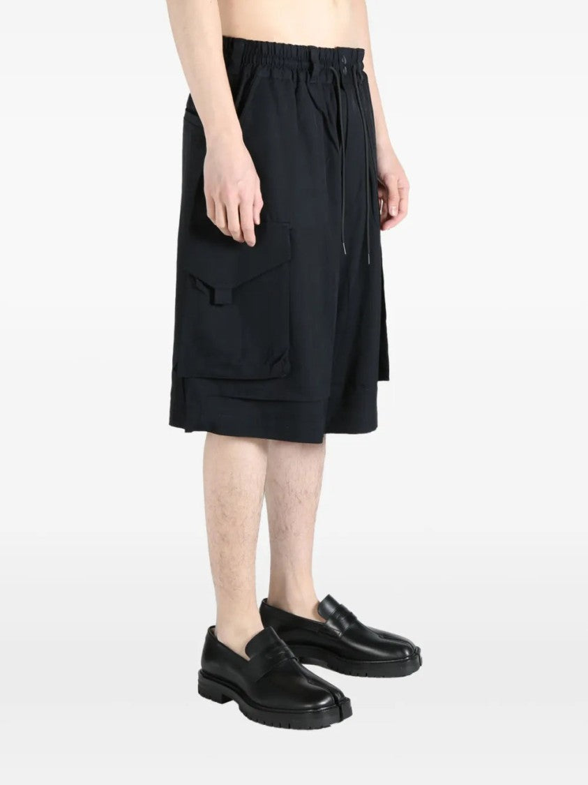 Y-3 Black Drawstring-Fastening Shorts