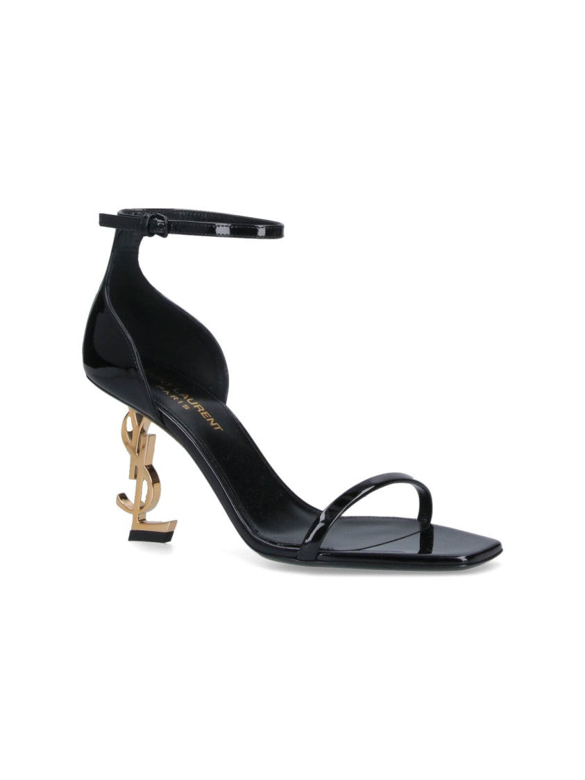 Saint Laurent Black Opyum Patent Leather Sandals