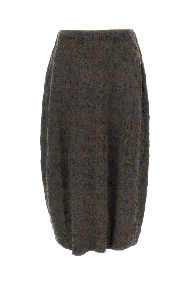 Boboutic Multicolor Jacquard Knit Midi Skirt With Elasticated Waist