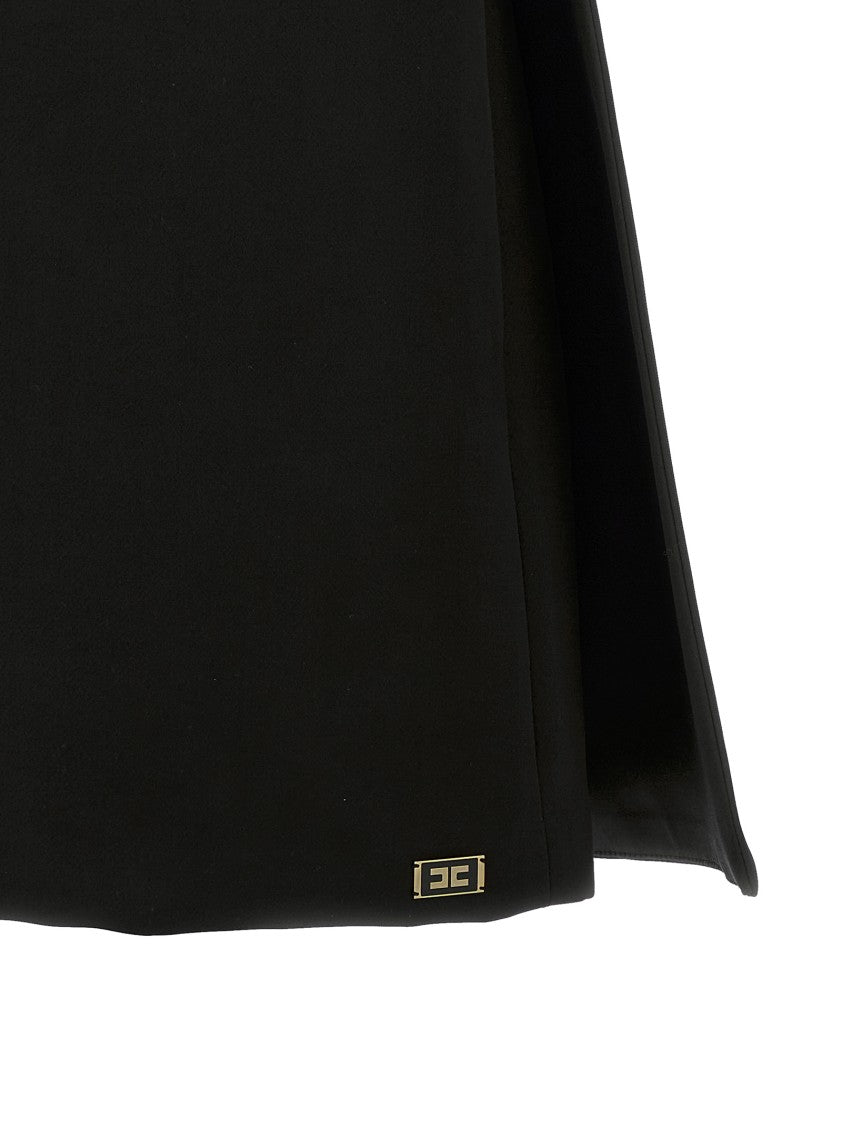 Elisabetta Franchi Duchesse Mini Dress With Back Cape Construction And Satin Lining