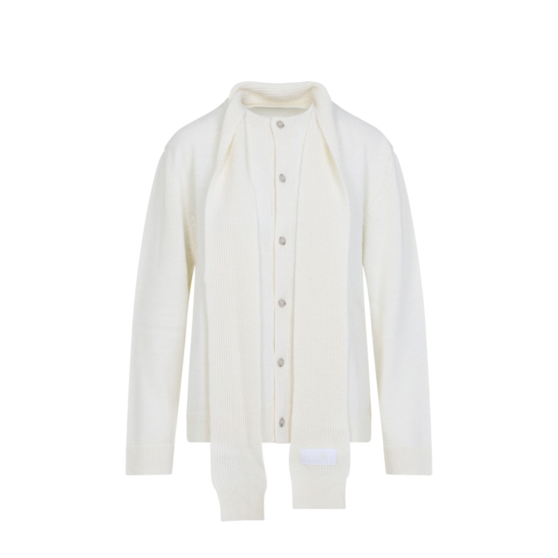 Mm6 By Maison Margiela White Wool Cardigan
