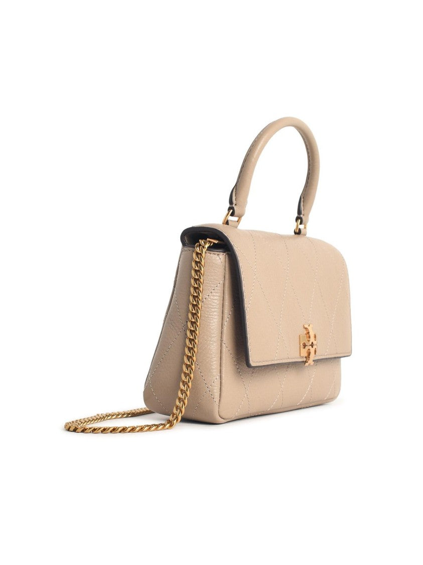 Tory Burch 'Charlie Matelassé' Mini Bag In Beige Leather