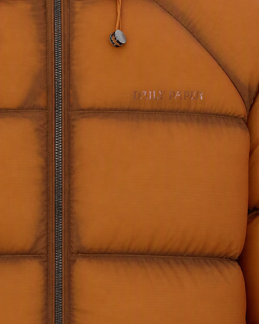 Daily Paper Burnt Orange Channel-Quilted Puffer Jacket