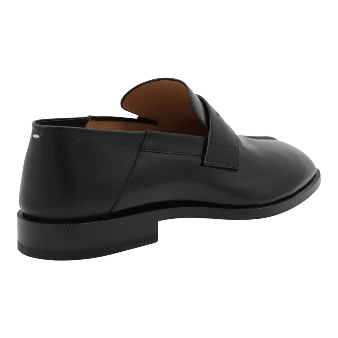Maison Margiela Polished Black Leather Loafers With Split-Toe Design