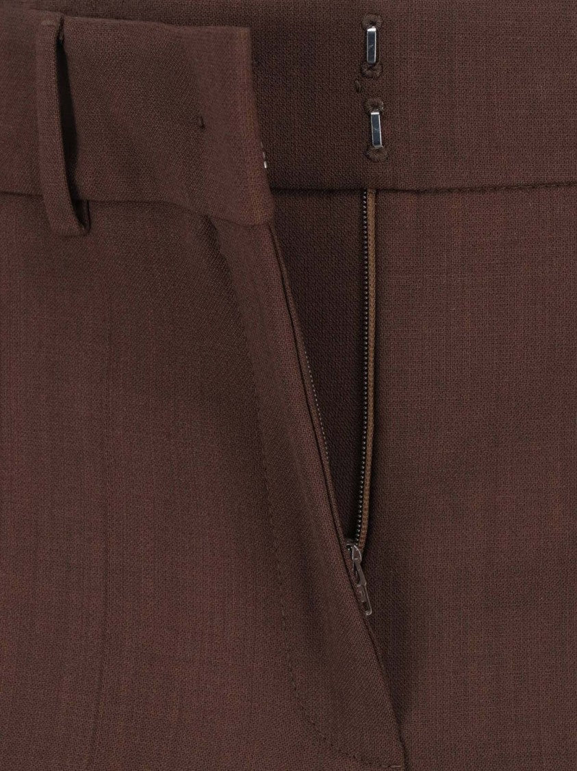 Incotex Brown Wide-Leg Tailored Wool Pants