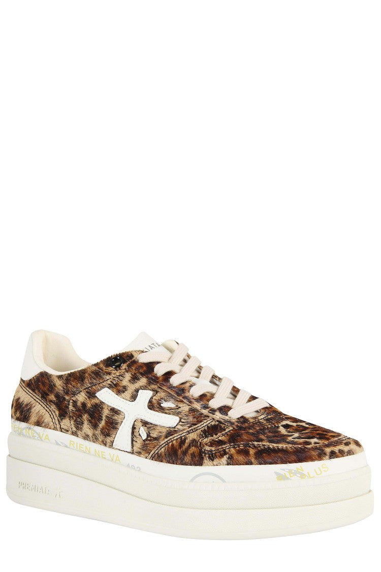 Premiata Low-Top Pony Skin Sneakers With Spotted Pattern