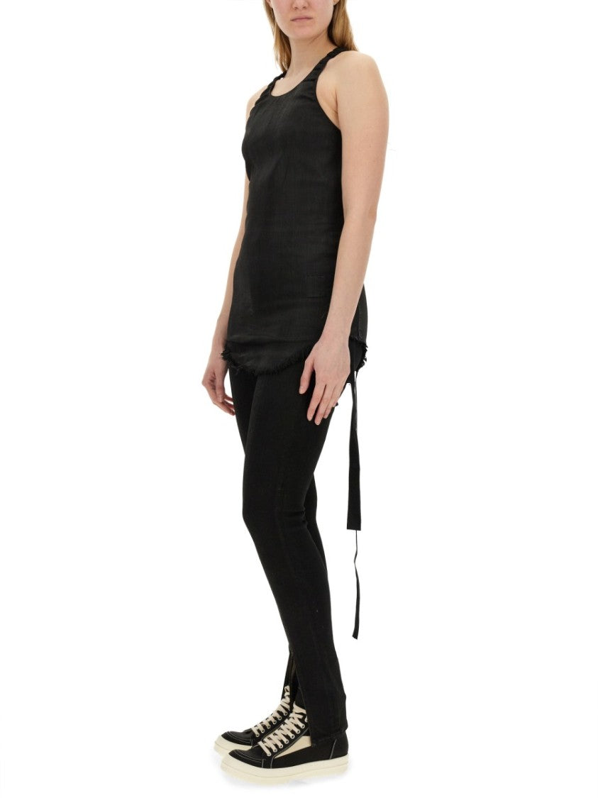 Drkshdw By Rick Owens Slim-Fit Denim Top With Halter Neckline