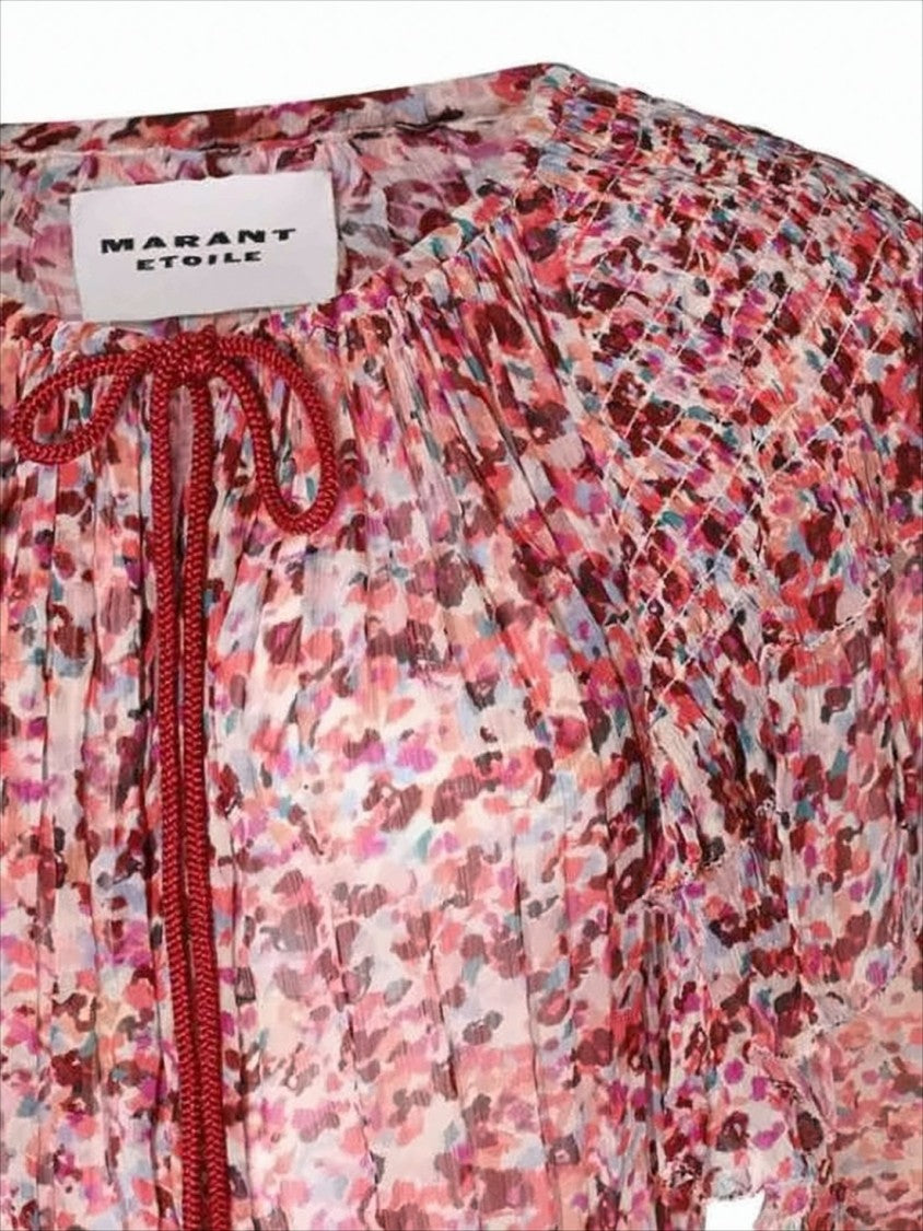 Isabel Marant Floral Print Mini Dress With Ruffled Hem