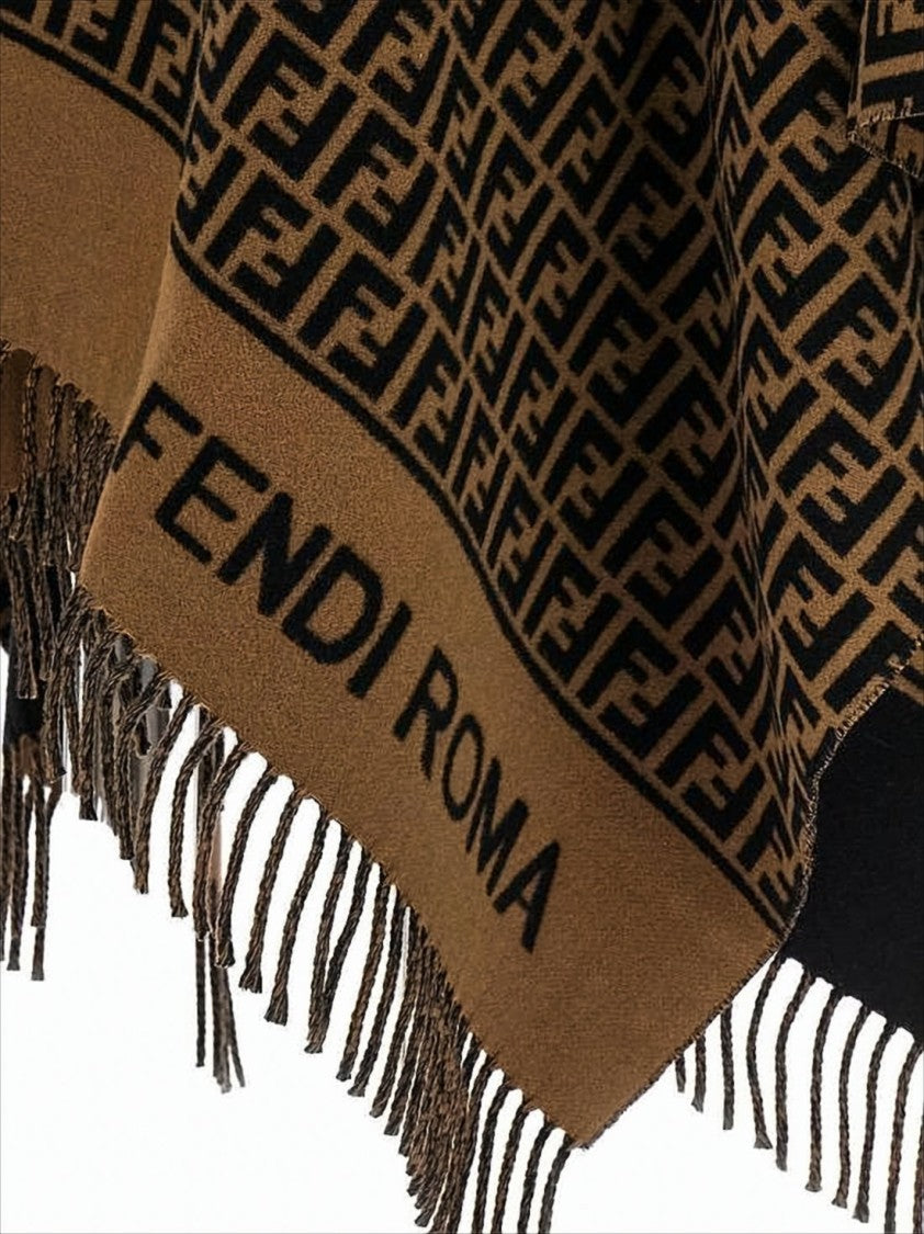 Fendi Geometric Monogram Patterned Cape