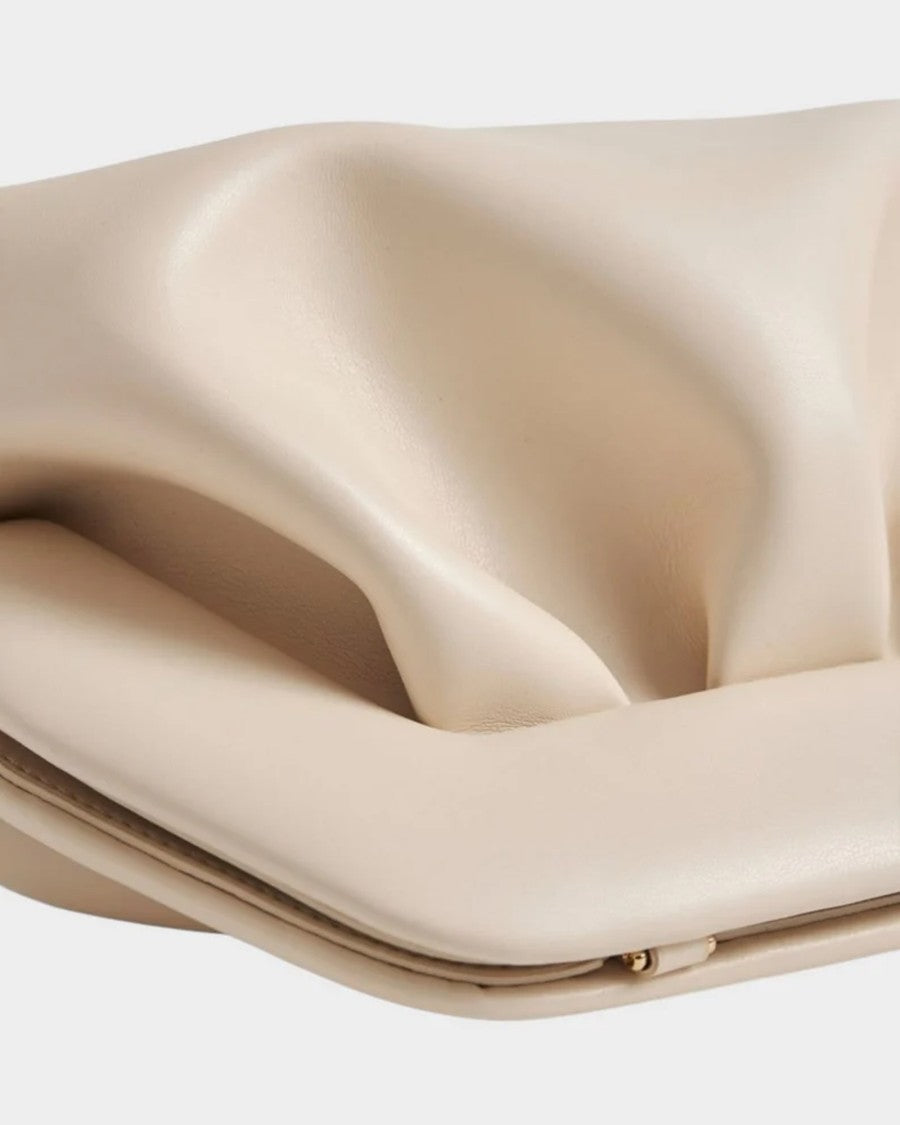 Themoirè Butter Cream Bios Medium Vegan Leather Shoulder Bag
