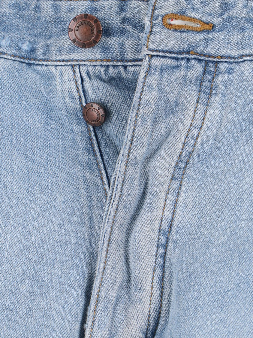 Balenciaga Classic Straight-Leg Blue Jeans With Five-Pocket Styling