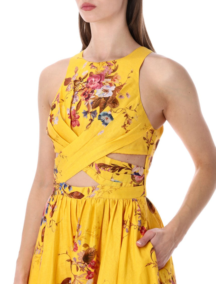 Zimmermann Patience Mustard Floral Midi Dress