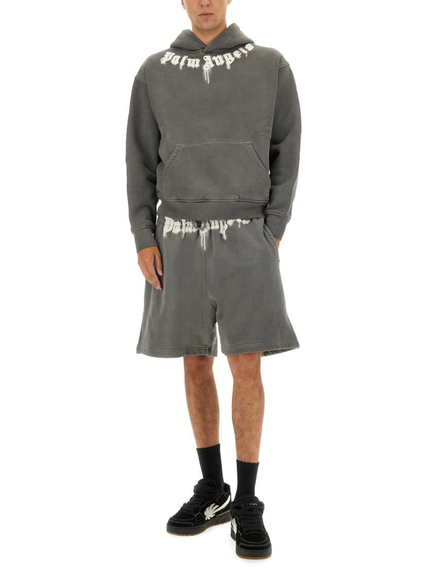 Palm Angels Relaxed Fit Grey Shorts