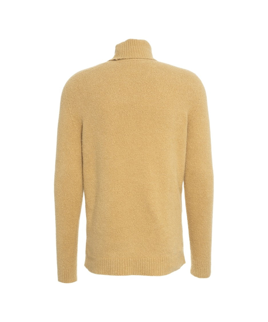 Roberto Collina Beige Turtleneck Sweater With Classic Knit Design
