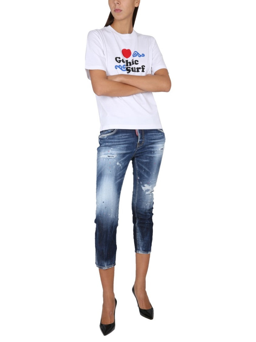 Dsquared2 Relaxed Fit T-Shirt With Bold Logo Print