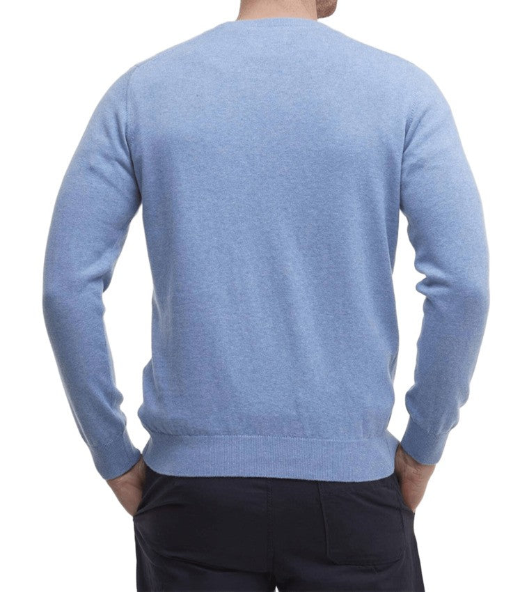 Barbour Tailored-Fit Dark Chambray Sweatshirt With Round Neckline
