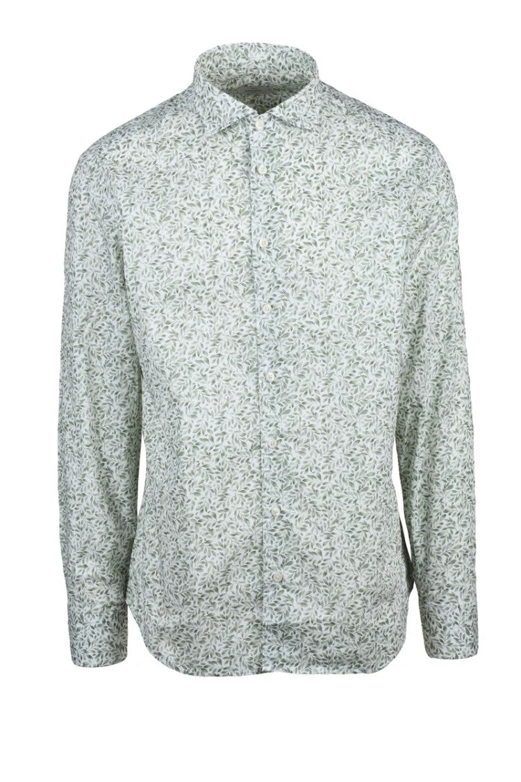 Mariano Napoli White Green Cotton Shirt
