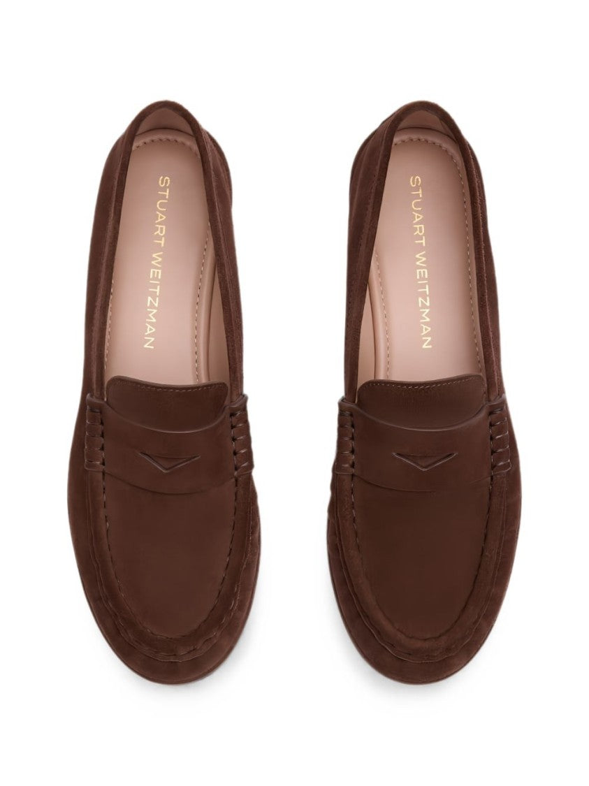 Stuart Weitzman Black Classic Loafer Penny Strap Flats