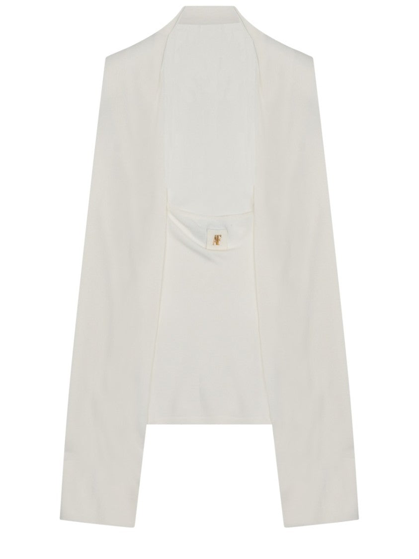 Alberta Ferretti Cropped Open Front Chiffon Top