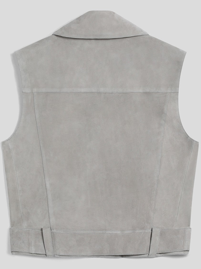 Pence Anemone Cropped Leather Biker Vest
