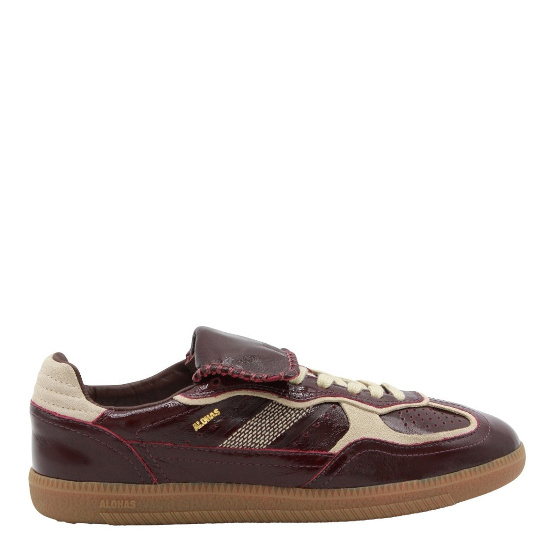 Alohas Glossy Burgundy Leather Sneakers