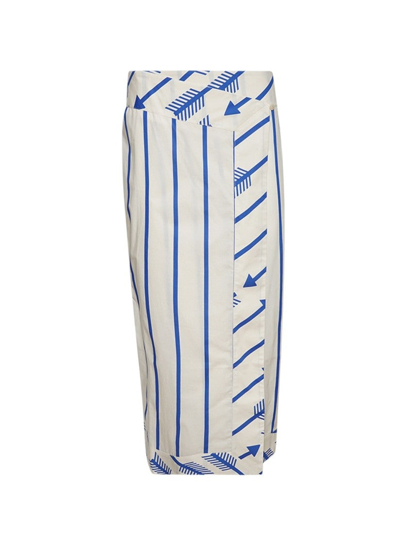 Johanna Ortiz Mar De Cortes Midi Skirt Arrow Stripes Blue