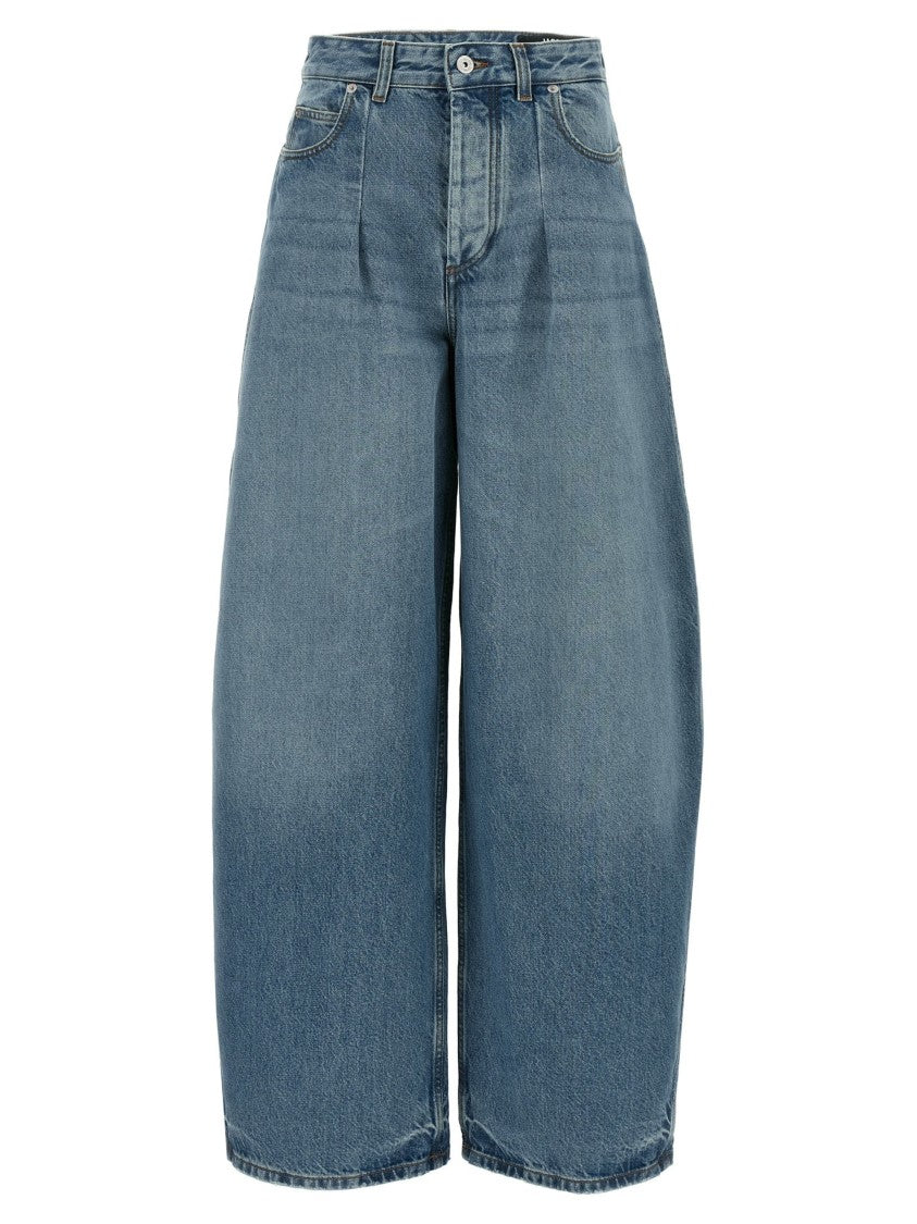 Jacquemus Wide-Leg Blue Denim Jeans With Classic Five-Pocket Design