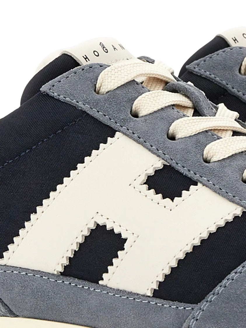Hogan Suede-Fabric Zigzag Athletic Sneakers